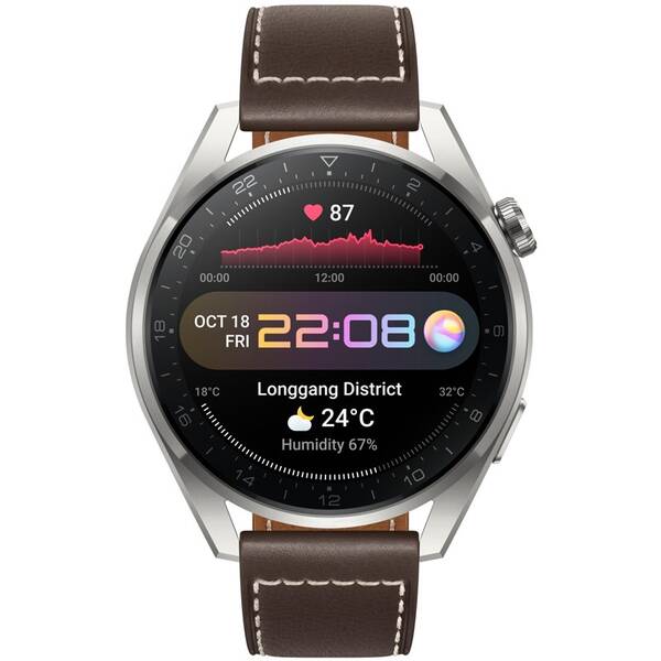 Chytré hodinky Huawei Watch 3 Pro - Brown Leather 

