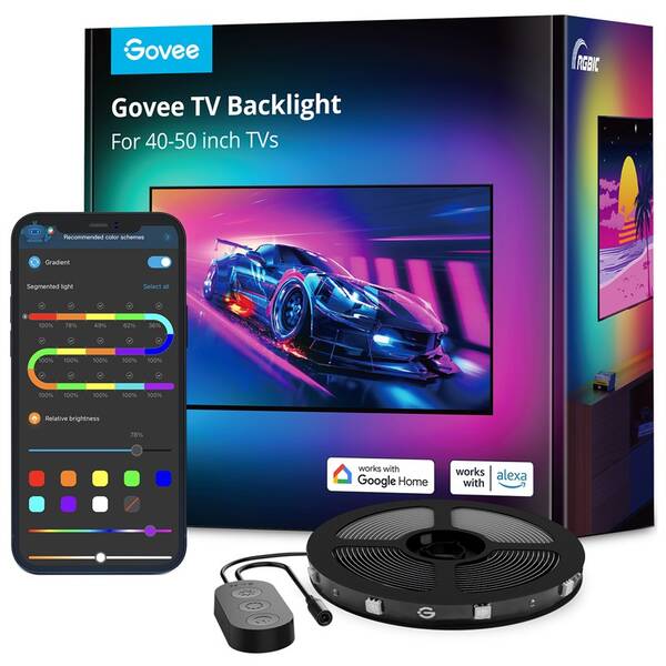 LED pásek Govee TV 40-50", SMART LED, RGBIC, 2,4m černý

