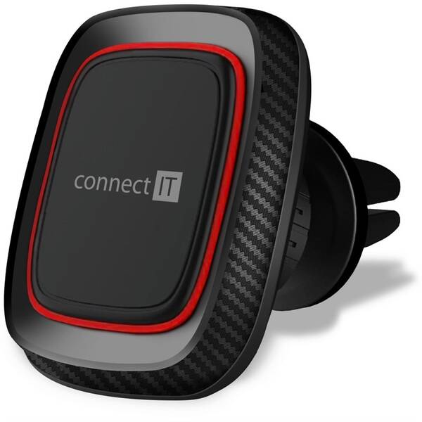 Držák na mobil Connect IT InCarz 4Strong360 Carbon, magnetický, do mřížky černý/červený

