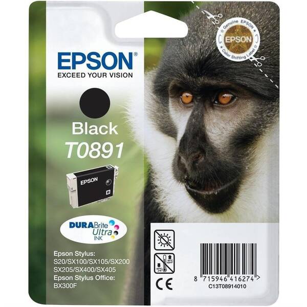 Inkoustová náplň Epson T0891, 5,8 ml černá

