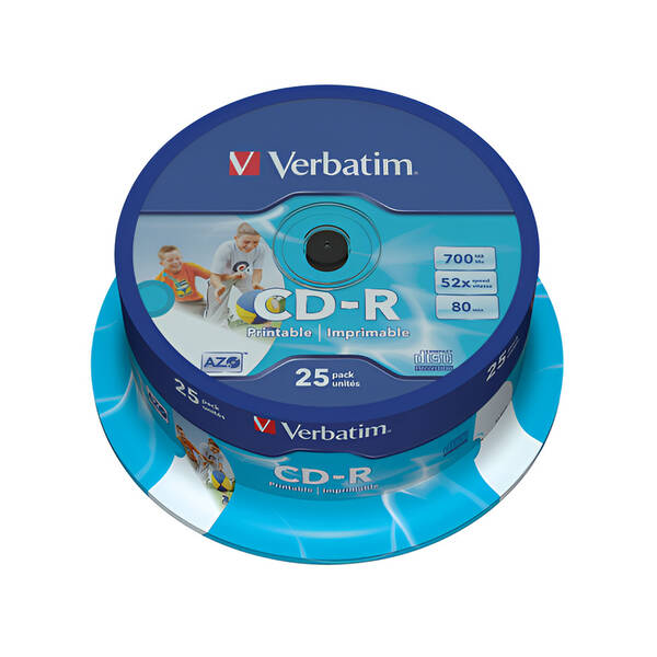 Disk Verbatim CD-R DLP 700MB/80min, 52x, 25-cake 

