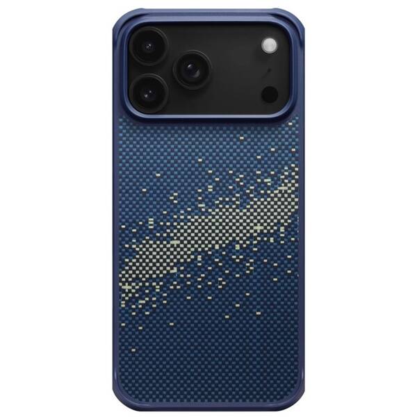 Kryt na mobil Pitaka Aramid ProGuard Milky Way Galaxy na Apple iPhone 17 Pro Max modrý/žlutý

