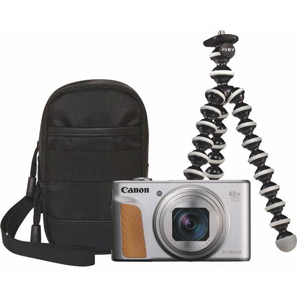Digitální fotoaparát Canon SX740 HS, TRAVEL KIT stříbrný

