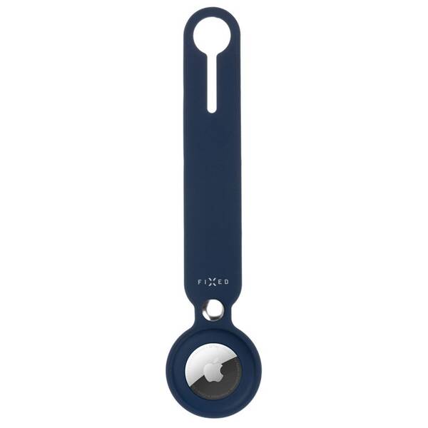 Pouzdro FIXED Silky pro Apple AirTag s popruhem modré

