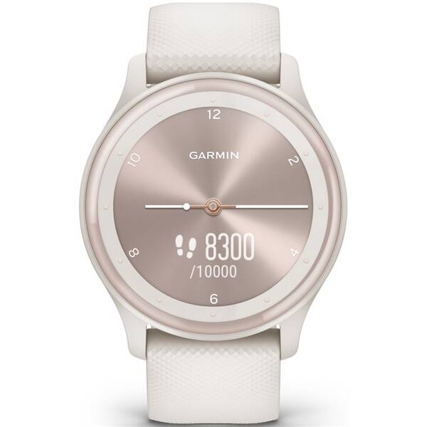 Chytré hodinky Garmin vívomove Sport - Peach Gold / White Silicone Band 

