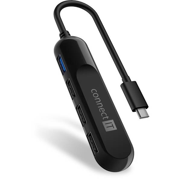 USB Hub Connect IT USB-C/USB 3.2, 3x USB 2.0 černý

