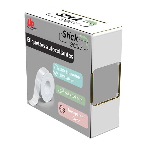 Etikety UPrint 14mmx40mm, 180 etiket, pro tiskárny etiket UPrint UP21 průhledná

