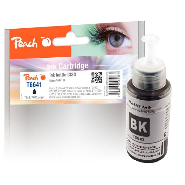 Inkoustová náplň Peach Epson 774BK, T7741, 4000 stran černá

