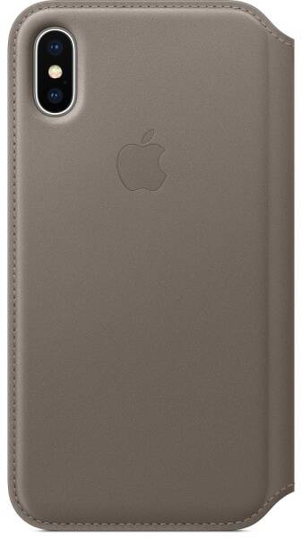 Pouzdro na mobil flipové Apple Leather Folio na iPhone X - kouřové 

