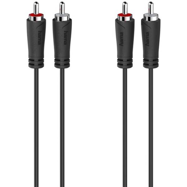 Kabel Hama audio, 2x Cinch/2x Cinch, 3m černý

