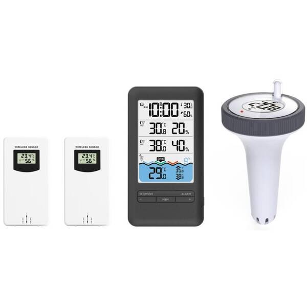 Sada IMMAX NEO LITE Smart teplotní čidlo do bazénu + 2× čidlo teploty a vlhkosti černá/bílá


