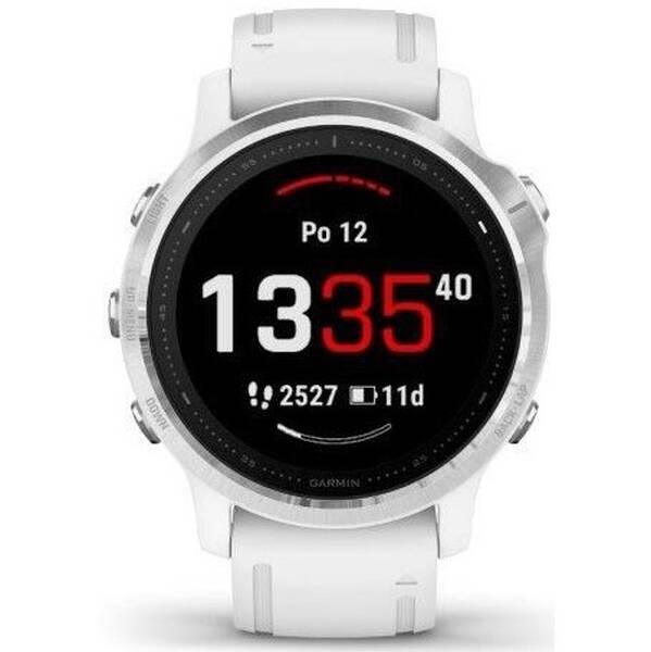 Chytré hodinky Garmin fenix6S Glass stříbrné/bílé

