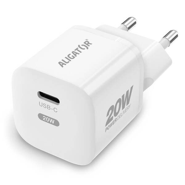 Nabíječka do sítě Aligator Power Delivery 20W, USB-C bílá

