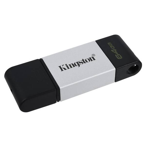 USB Flash Kingston 64GB, USB-C černý/stříbrný

