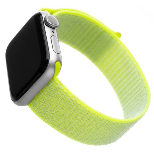 Řemínek FIXED Nylon Strap na Apple Watch 38/40/41 mm - limetkový 

