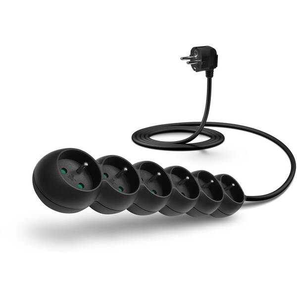 Kabel prodlužovací Connect IT 6x zásuvka, 2m černý

