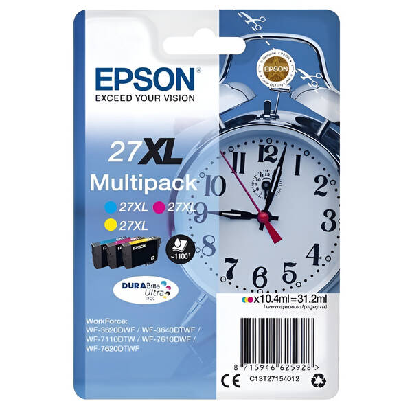 Inkoustová náplň Epson 27XL, 3x1100 stran vícebarevná

