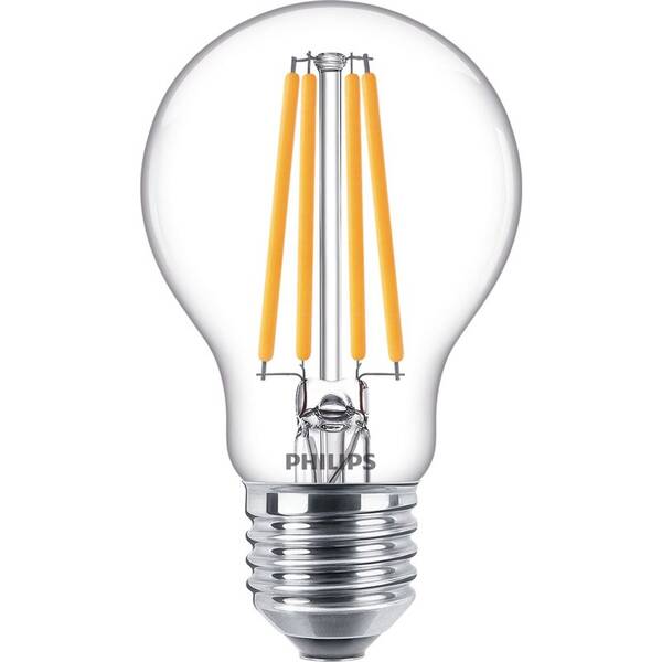 Žárovka LED Philips filament klasik, E27, 10,5W, studená bílá 

