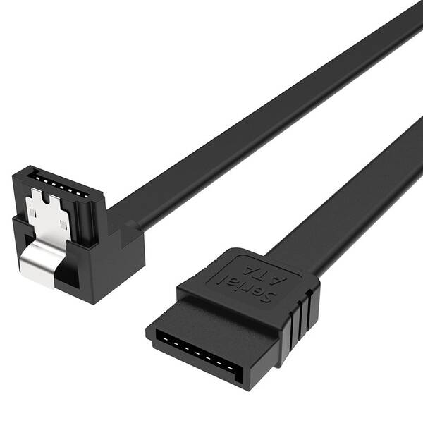 Kabel AKASA SATA 50cm 90° černý

