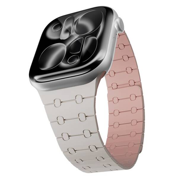 Řemínek Epico Magnetic+ Silicone na Apple Watch SE (44mm)/Series 1-9 (42/44/45mm) 10-11 (46mm)/Ultra (49mm) bílý

