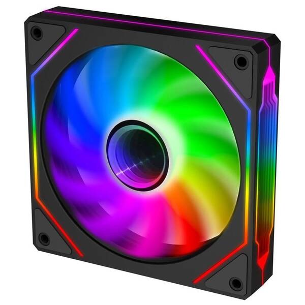 Ventilátor Evolveo 120UX-S, 120mm, ARGB, slave černý

