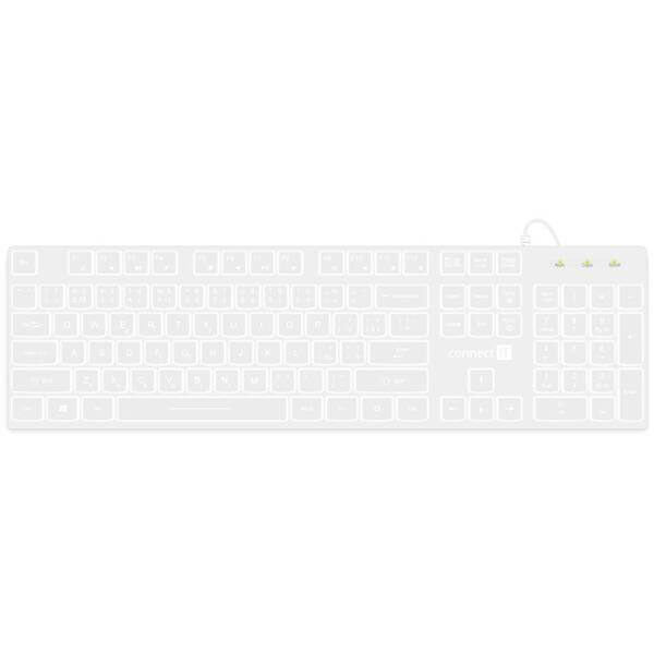 Klávesnice Connect IT Chocolate WhiteStar, CZ/SK bílá

