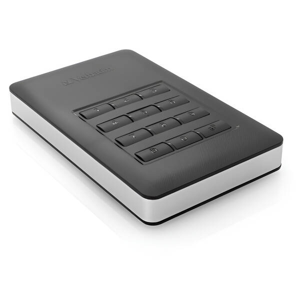 Externí pevný disk 2,5" Verbatim 1TB, s numerickou klávesnicí pro šifrování stříbrný/šedý

