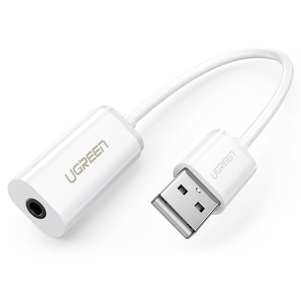 Redukce UGREEN USB/3,5mm Jack bílá barva
