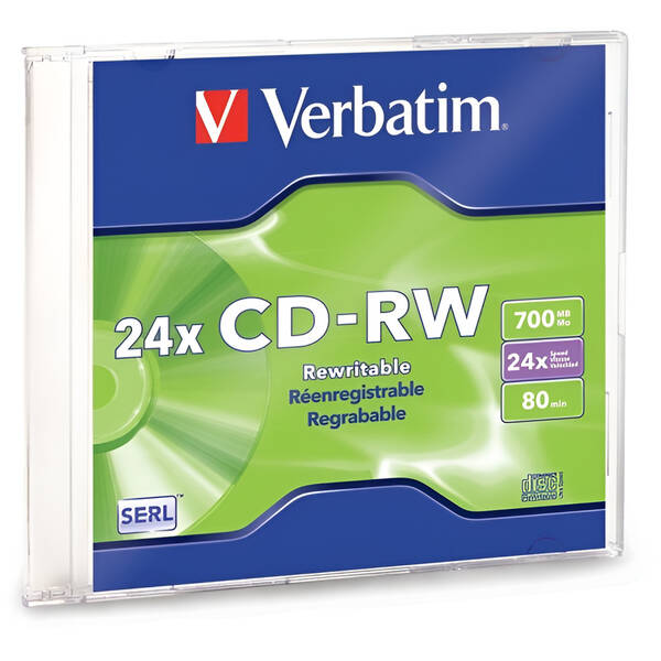 Disk Verbatim CD-RW 700MB 8-12x jewel box, 1ks 

