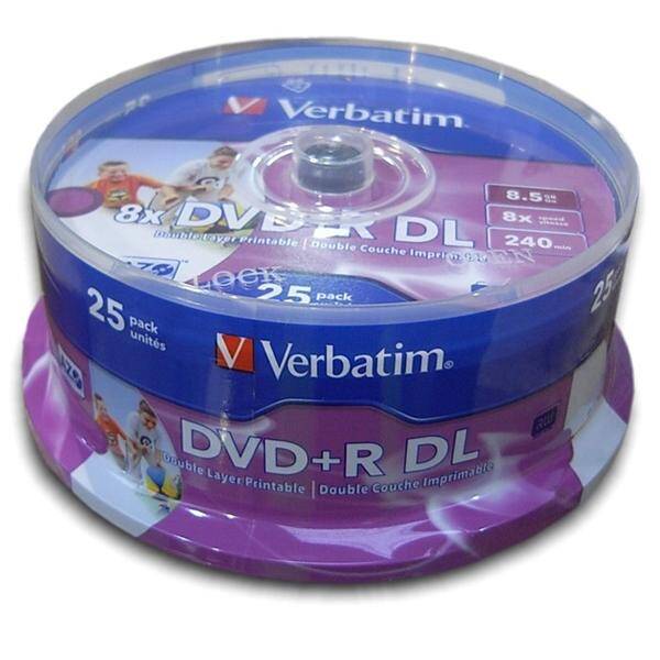 Disk Verbatim DVD+R DualLayer, 8,5GB, 8x, printable, 25cake 

