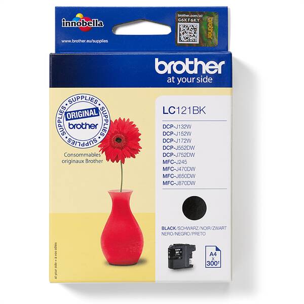 Inkoustová náplň Brother LC-121BK, 300 stran černá

