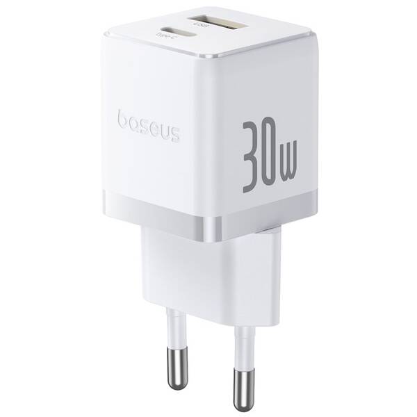 Nabíječka do sítě Baseus Palm 30W 1xUSB-A 1xUSB-C PD QC 3.0 bílá

