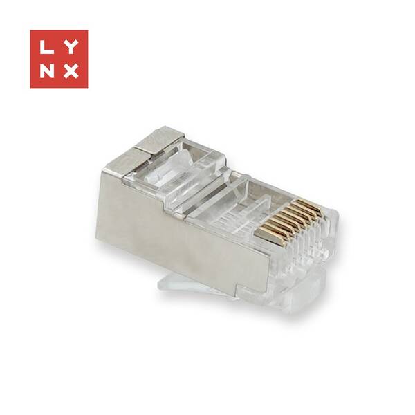 Koncovka Lynx STP Cat6a, 50µ, 100ks průhledná

