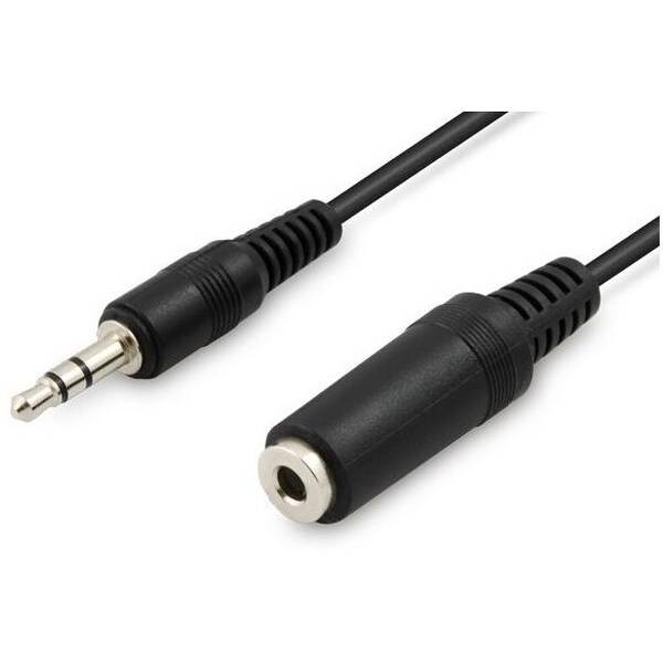 Kabel AQ Prodl. audio 3,5 mm/ 3,5 mm, M/M, 5 m černý

