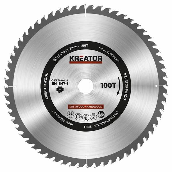 Kotouč pilový Kreator KRT020433 315mm 100T 
