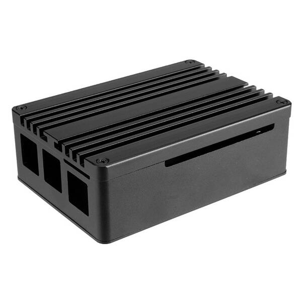 Case AKASA Pi 4 Extended Aluminium case with Thermal Modules for Raspberry Pi 4 Model B černá barva
