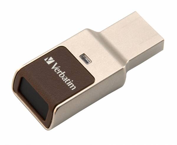 USB Flash Verbatim Fingerprint Secure, 64GB stříbrná barva
