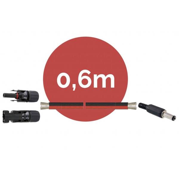 Kabel Viking propojovací, MC4/Jack 5,5/2,1 k solárnímu panelu, 0,6 m 

