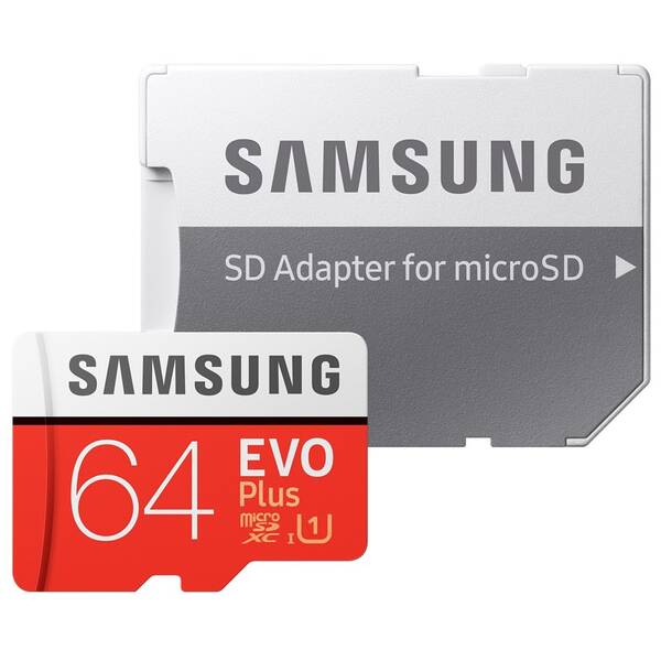 Paměťová karta Samsung 64GB Class 10 UHS-I (R100/W20) + SD adaptér 

