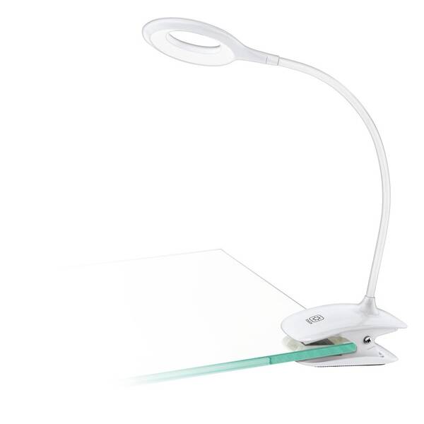 Stolní LED lampička Eglo Cabado, s klipem bílá


