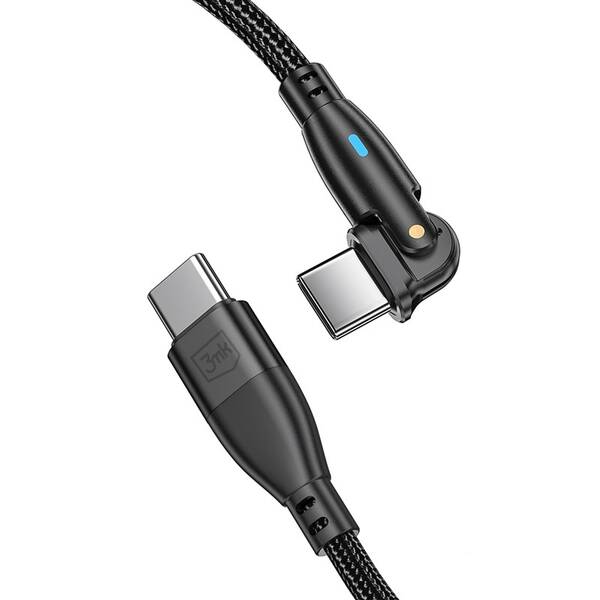 Kabel 3mk Hyper N-SERIES USB-C/USB-C, otočný, 60W, 2m černý

