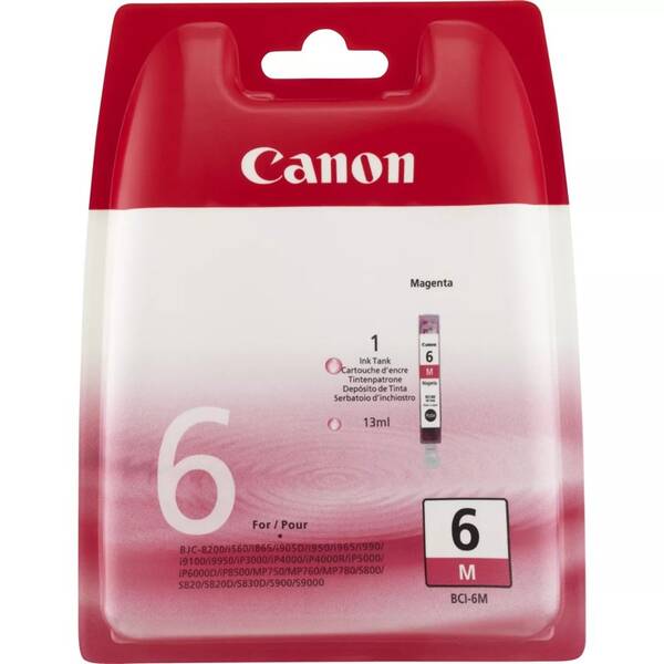 Inkoustová náplň Canon BCI-6M, 210 stran purpurová

