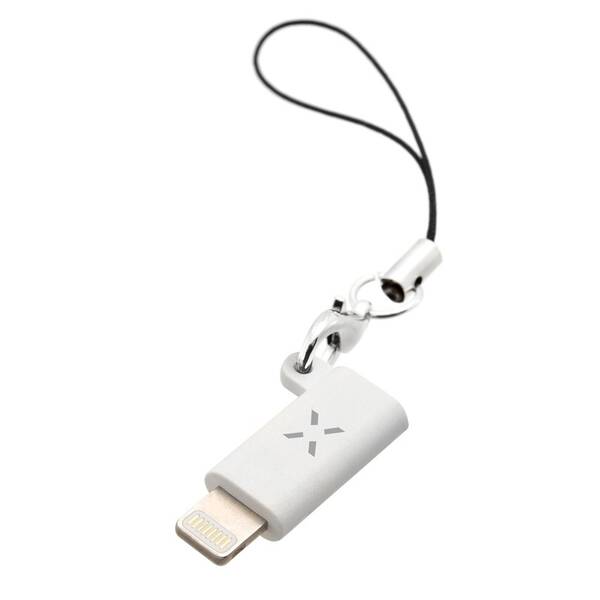 Redukce FIXED MicroUSB / Lightning bílá

