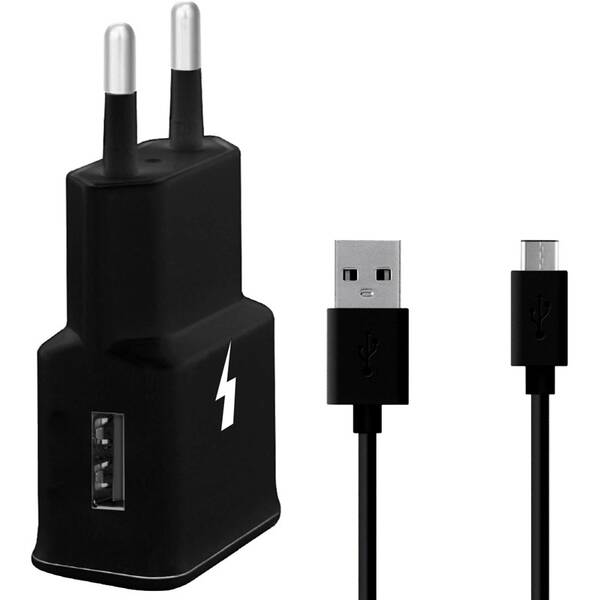 Nabíječka do sítě WG 1xUSB, QC 3.0 + USB-C kabel černá

