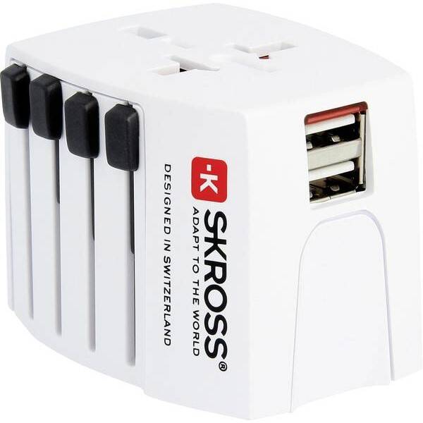 Cestovní adaptér SKROSS MUV USB, univerzální pro 150 zemí 

