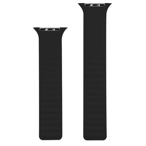 Řemínek COTECi Double Suction kožený na Apple Watch 42/44/45/49 mm černý

