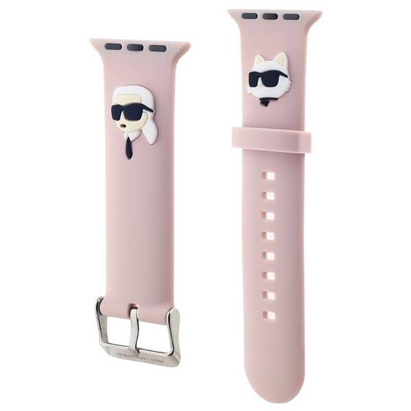 Řemínek Karl Lagerfeld Karl and Choupette Head NFT na Apple Watch 42/44/45/49mm růžový

