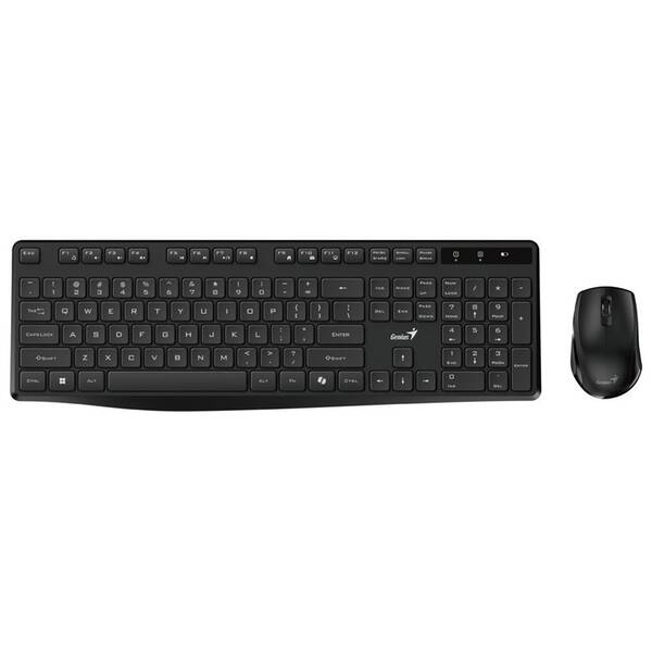 Klávesnice s myší Genius KM-8206S, bezdrátový set, copilot, multimediální, tichá, USB, CZ+SK layout černá

