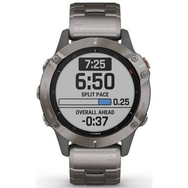 Chytré hodinky Garmin fenix6 PRO Sapphire (MAP/Music) - Titanium/Titanium Band 

