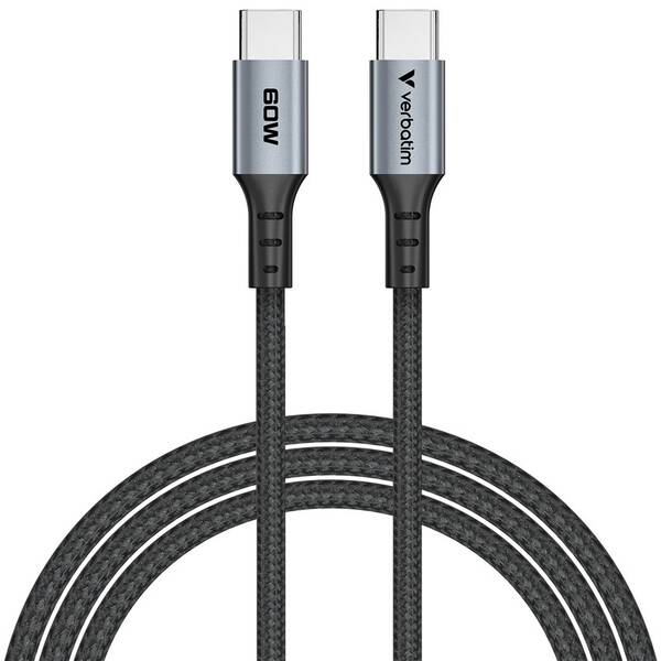 Kabel Verbatim Sync & Charge USB-C/USB-C 60W 1,2m černý

